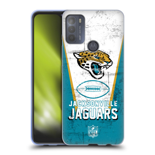 NFL Jacksonville Jaguars Logo Art Banner Soft Gel Case for Motorola Moto G50