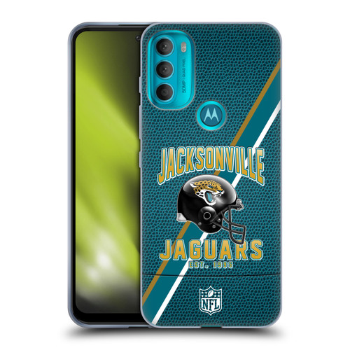 NFL Jacksonville Jaguars Logo Art Football Stripes Soft Gel Case for Motorola Moto G71 5G