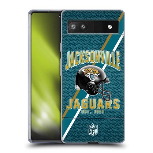 NFL Jacksonville Jaguars Logo Art Football Stripes Soft Gel Case for Google Pixel 6a