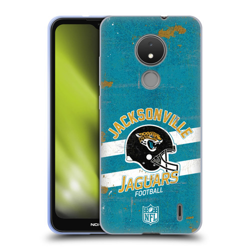 NFL Jacksonville Jaguars Logo Art Helmet Distressed Soft Gel Case for Nokia C21
