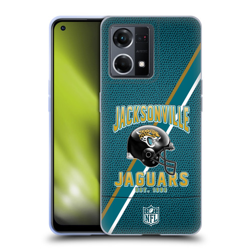 NFL Jacksonville Jaguars Logo Art Football Stripes Soft Gel Case for OPPO Reno8 4G