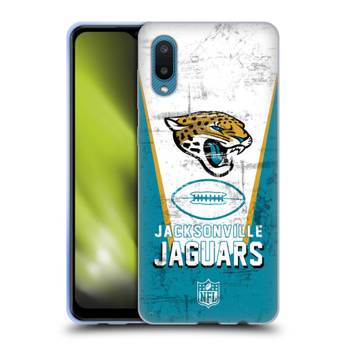 NFL Jacksonville Jaguars Logo Art Banner Soft Gel Case for Samsung Galaxy A02/M02 (2021)