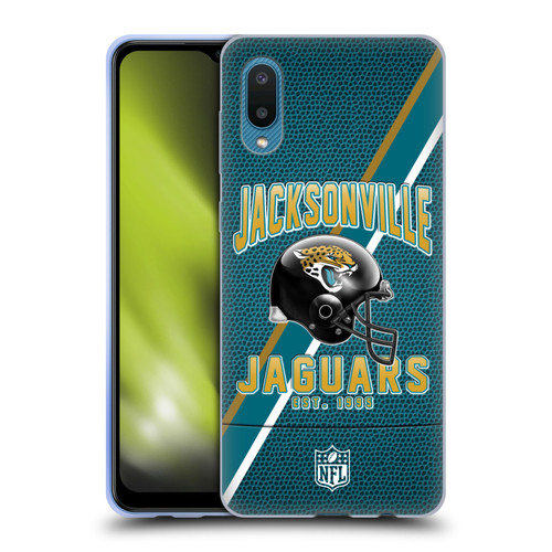 NFL Jacksonville Jaguars Logo Art Football Stripes Soft Gel Case for Samsung Galaxy A02/M02 (2021)