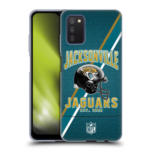 NFL Jacksonville Jaguars Logo Art Football Stripes Soft Gel Case for Samsung Galaxy A03s (2021)