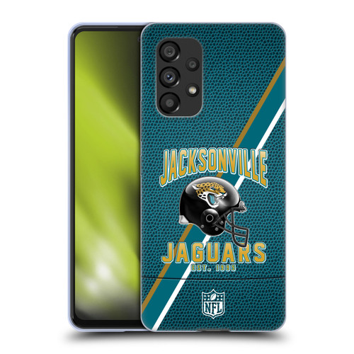 NFL Jacksonville Jaguars Logo Art Football Stripes Soft Gel Case for Samsung Galaxy A53 5G (2022)