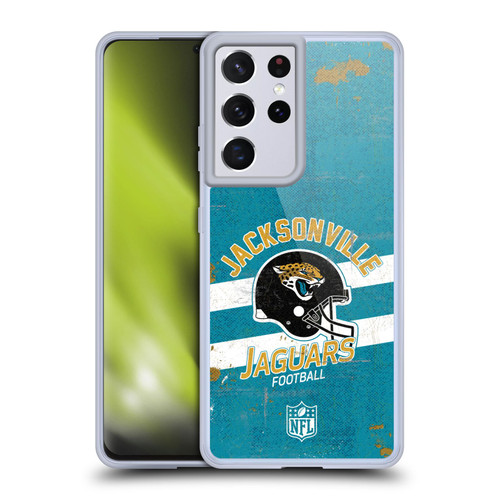 NFL Jacksonville Jaguars Logo Art Helmet Distressed Soft Gel Case for Samsung Galaxy S21 Ultra 5G
