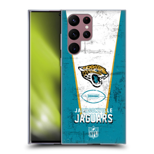 NFL Jacksonville Jaguars Logo Art Banner Soft Gel Case for Samsung Galaxy S22 Ultra 5G