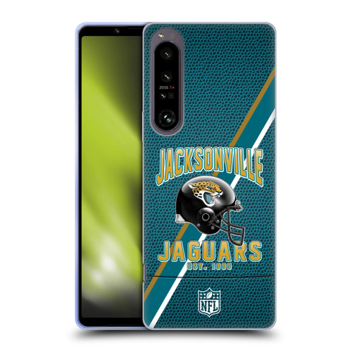 NFL Jacksonville Jaguars Logo Art Football Stripes Soft Gel Case for Sony Xperia 1 IV