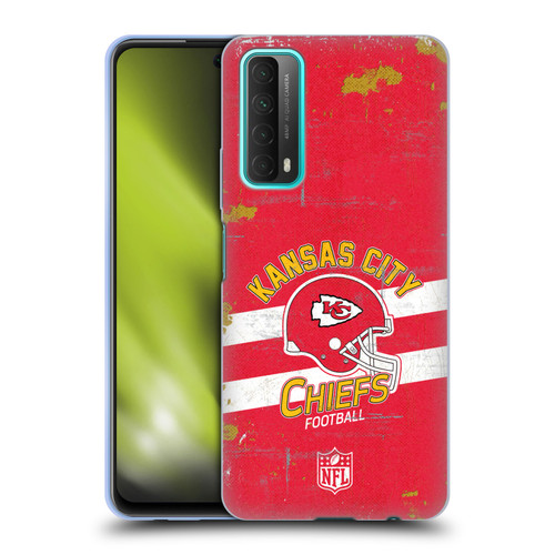 NFL Kansas City Chiefs Logo Art Helmet Distressed Soft Gel Case for Huawei P Smart (2021)