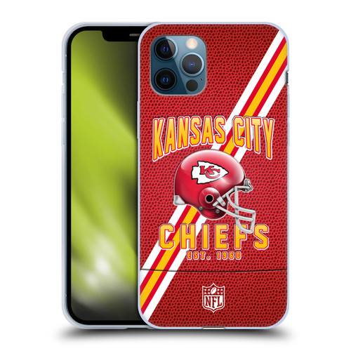 NFL Kansas City Chiefs Logo Art Football Stripes Soft Gel Case for Apple iPhone 12 / iPhone 12 Pro