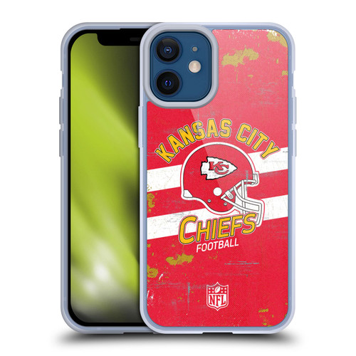 NFL Kansas City Chiefs Logo Art Helmet Distressed Soft Gel Case for Apple iPhone 12 Mini
