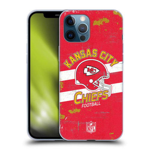 NFL Kansas City Chiefs Logo Art Helmet Distressed Soft Gel Case for Apple iPhone 12 Pro Max