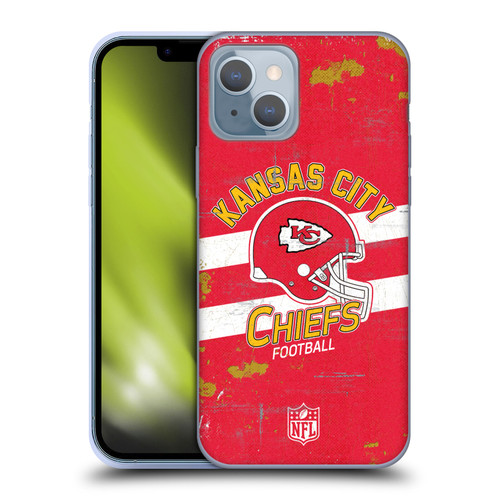 NFL Kansas City Chiefs Logo Art Helmet Distressed Soft Gel Case for Apple iPhone 14