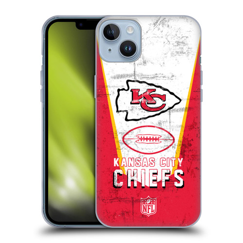 NFL Kansas City Chiefs Logo Art Banner Soft Gel Case for Apple iPhone 14 Plus