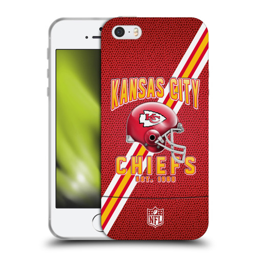 NFL Kansas City Chiefs Logo Art Football Stripes Soft Gel Case for Apple iPhone 5 / 5s / iPhone SE 2016