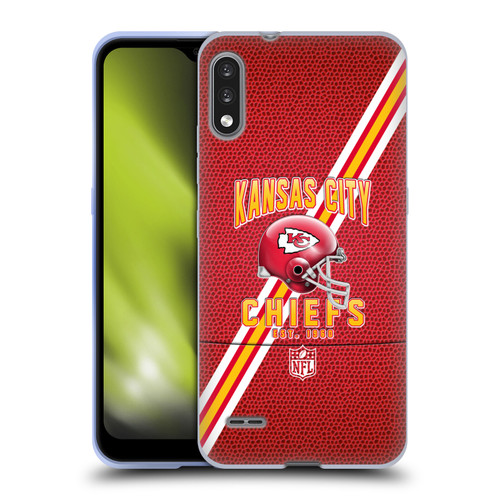 NFL Kansas City Chiefs Logo Art Football Stripes Soft Gel Case for LG K22