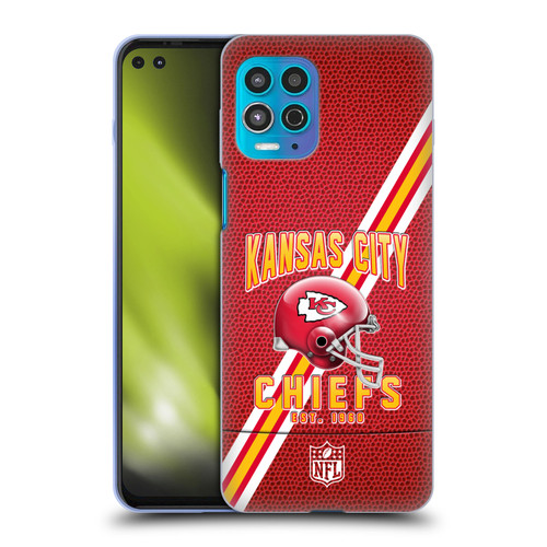 NFL Kansas City Chiefs Logo Art Football Stripes Soft Gel Case for Motorola Moto G100