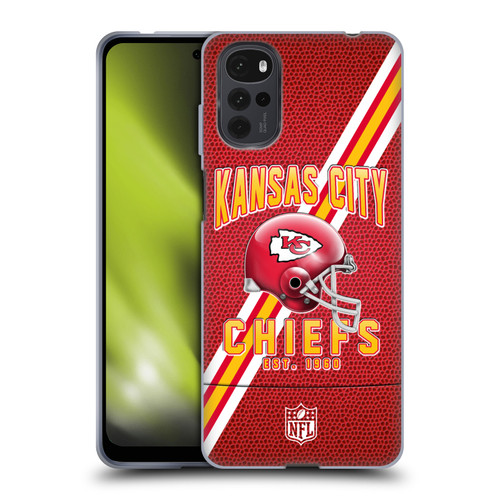 NFL Kansas City Chiefs Logo Art Football Stripes Soft Gel Case for Motorola Moto G22
