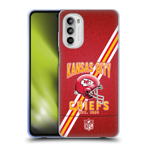 NFL Kansas City Chiefs Logo Art Football Stripes Soft Gel Case for Motorola Moto G52