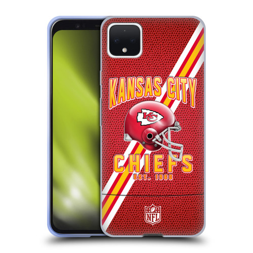 NFL Kansas City Chiefs Logo Art Football Stripes Soft Gel Case for Google Pixel 4 XL