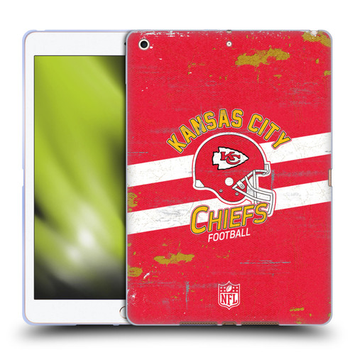 NFL Kansas City Chiefs Logo Art Helmet Distressed Soft Gel Case for Apple iPad 10.2 2019/2020/2021