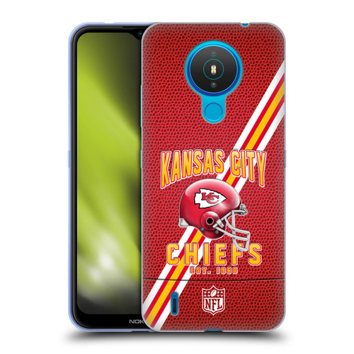NFL Kansas City Chiefs Logo Art Football Stripes Soft Gel Case for Nokia 1.4