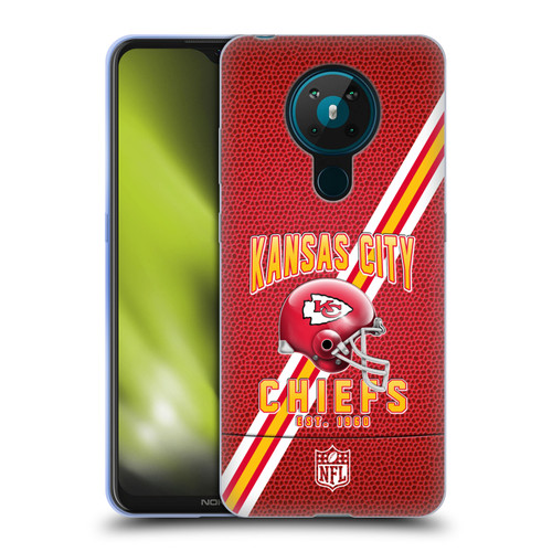 NFL Kansas City Chiefs Logo Art Football Stripes Soft Gel Case for Nokia 5.3