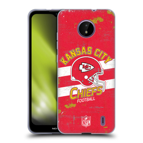 NFL Kansas City Chiefs Logo Art Helmet Distressed Soft Gel Case for Nokia C10 / C20