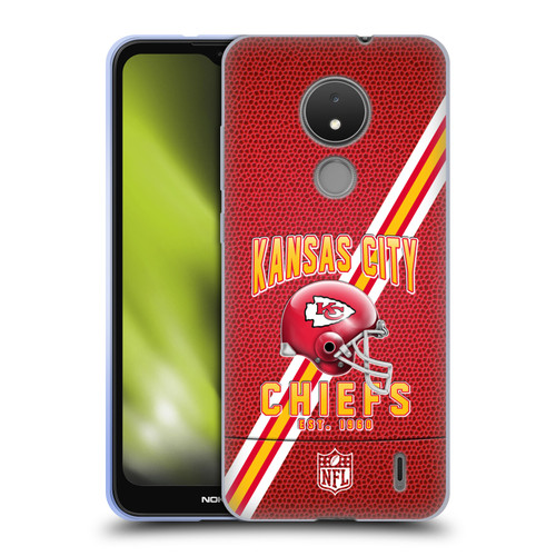 NFL Kansas City Chiefs Logo Art Football Stripes Soft Gel Case for Nokia C21