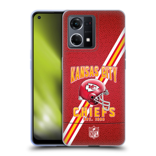 NFL Kansas City Chiefs Logo Art Football Stripes Soft Gel Case for OPPO Reno8 4G