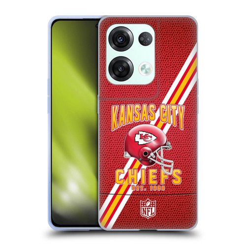 NFL Kansas City Chiefs Logo Art Football Stripes Soft Gel Case for OPPO Reno8 Pro