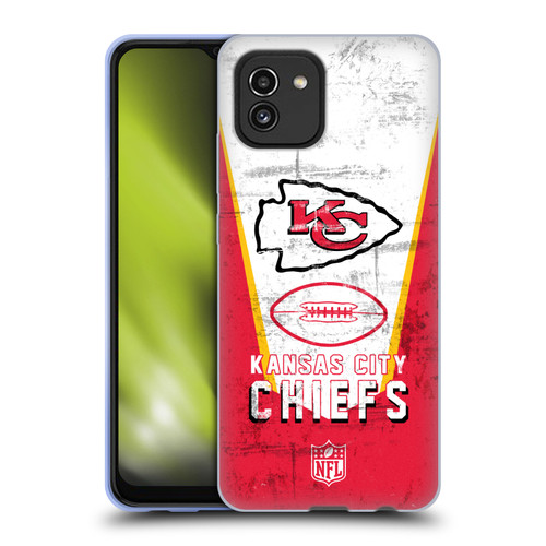 NFL Kansas City Chiefs Logo Art Banner Soft Gel Case for Samsung Galaxy A03 (2021)