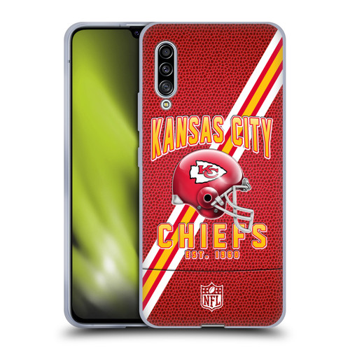 NFL Kansas City Chiefs Logo Art Football Stripes Soft Gel Case for Samsung Galaxy A90 5G (2019)