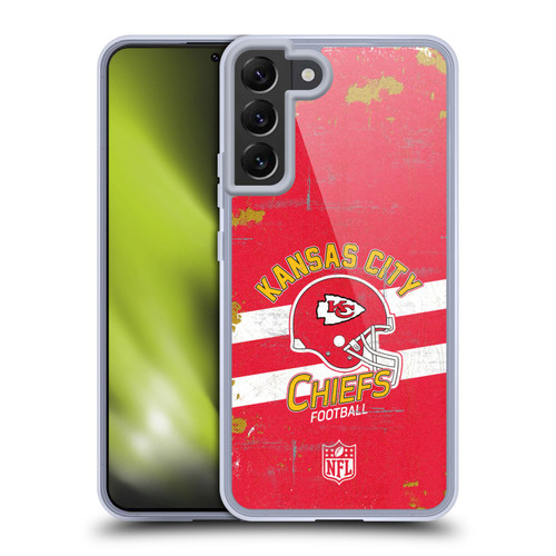 NFL Kansas City Chiefs Logo Art Helmet Distressed Soft Gel Case for Samsung Galaxy S22+ 5G