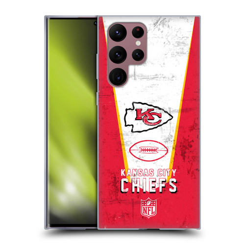 NFL Kansas City Chiefs Logo Art Banner Soft Gel Case for Samsung Galaxy S22 Ultra 5G