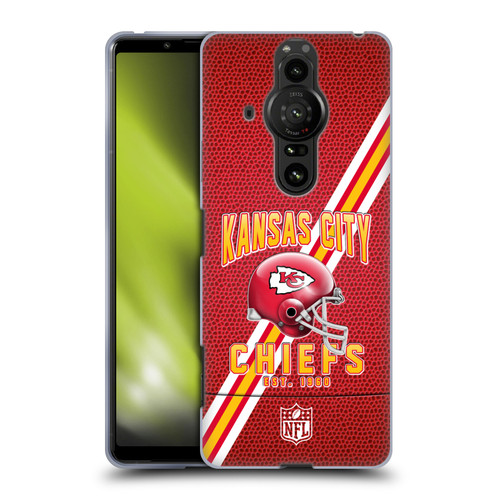 NFL Kansas City Chiefs Logo Art Football Stripes Soft Gel Case for Sony Xperia Pro-I