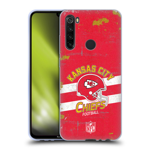 NFL Kansas City Chiefs Logo Art Helmet Distressed Soft Gel Case for Xiaomi Redmi Note 8T