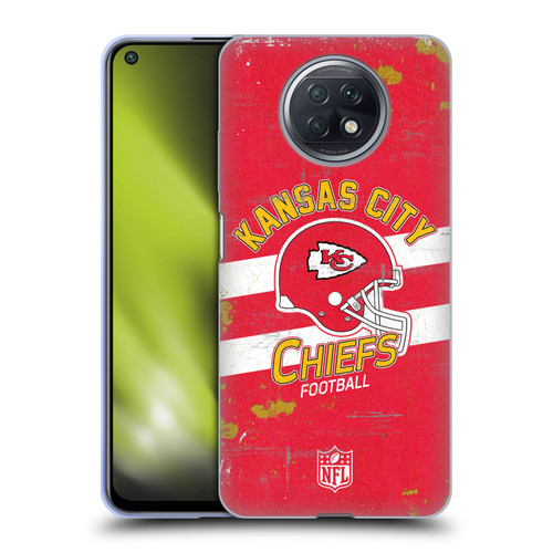NFL Kansas City Chiefs Logo Art Helmet Distressed Soft Gel Case for Xiaomi Redmi Note 9T 5G