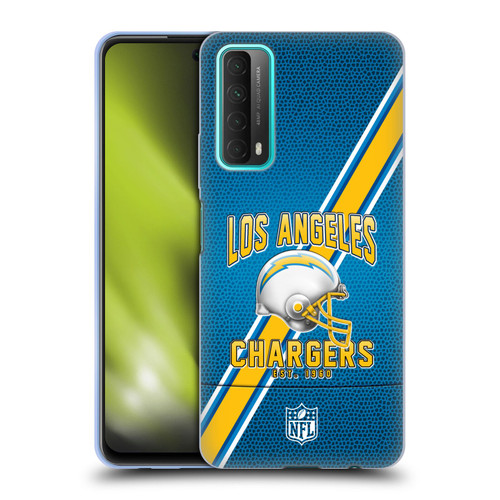 NFL Los Angeles Chargers Logo Art Football Stripes Soft Gel Case for Huawei P Smart (2021)