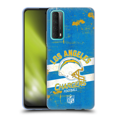 NFL Los Angeles Chargers Logo Art Helmet Distressed Soft Gel Case for Huawei P Smart (2021)