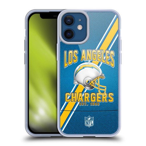 NFL Los Angeles Chargers Logo Art Football Stripes Soft Gel Case for Apple iPhone 12 Mini