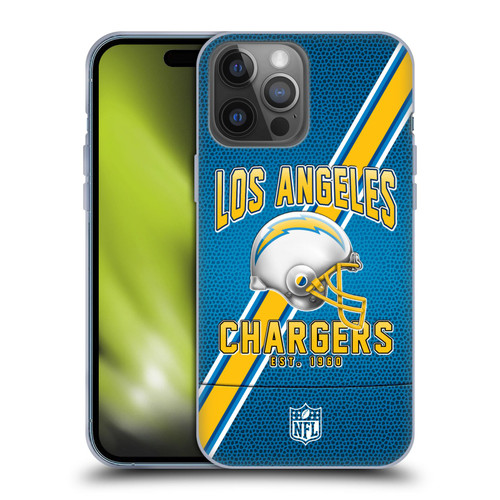 NFL Los Angeles Chargers Logo Art Football Stripes Soft Gel Case for Apple iPhone 14 Pro Max