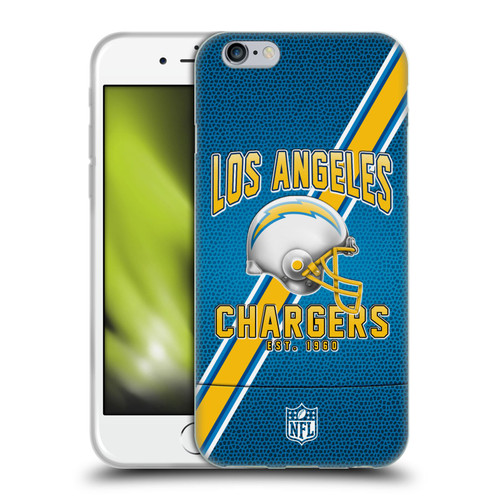 NFL Los Angeles Chargers Logo Art Football Stripes Soft Gel Case for Apple iPhone 6 / iPhone 6s