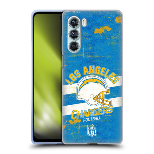 NFL Los Angeles Chargers Logo Art Helmet Distressed Soft Gel Case for Motorola Edge S30 / Moto G200 5G