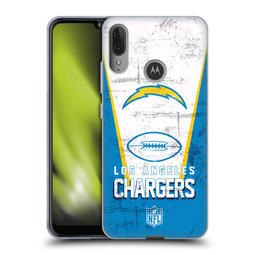 NFL Los Angeles Chargers Logo Art Banner Soft Gel Case for Motorola Moto E6 Plus