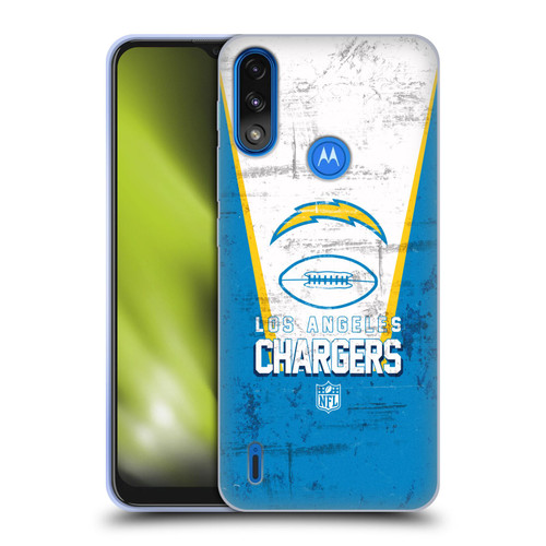 NFL Los Angeles Chargers Logo Art Banner Soft Gel Case for Motorola Moto E7 Power / Moto E7i Power
