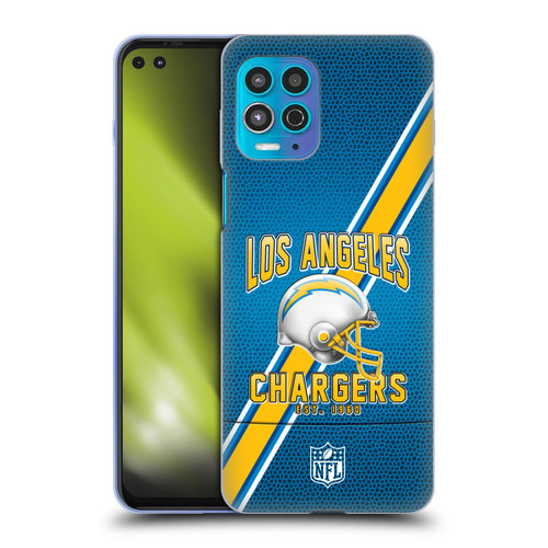 NFL Los Angeles Chargers Logo Art Football Stripes Soft Gel Case for Motorola Moto G100