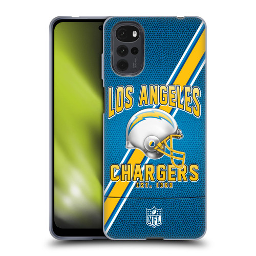NFL Los Angeles Chargers Logo Art Football Stripes Soft Gel Case for Motorola Moto G22