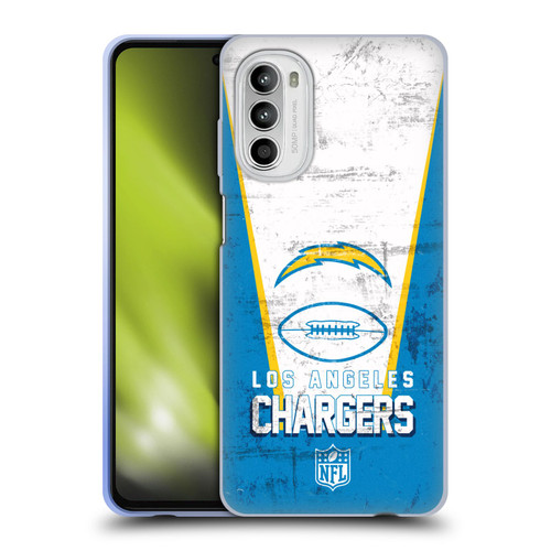 NFL Los Angeles Chargers Logo Art Banner Soft Gel Case for Motorola Moto G52