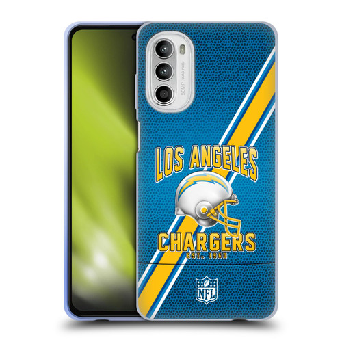 NFL Los Angeles Chargers Logo Art Football Stripes Soft Gel Case for Motorola Moto G52